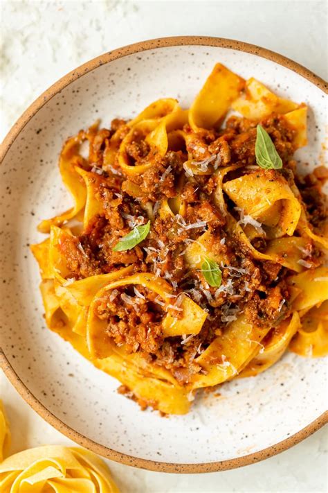 This hearty pappardelle bolognese is made with pancetta, ground beef ...