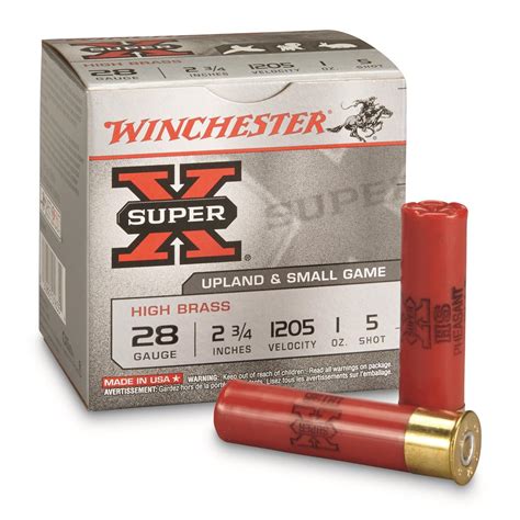 Winchester, Super-X High Brass Game Loads, 28 Gauge, 2 3/4" 1 ozs., 25 ...