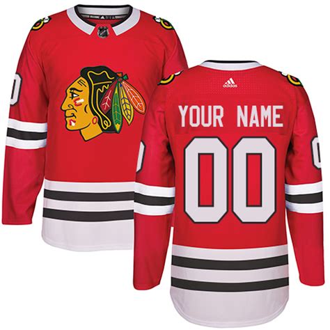 2017-18 Youth Boys Chicago Custom Blackhawks Authentic Red Adidas Jersey