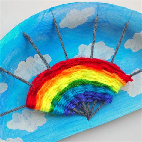 Rainbow Paper Plate Weaving Project | Pink Stripey Socks