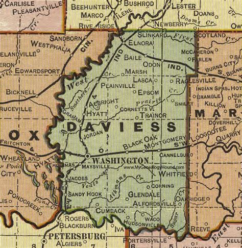 Daviess County, Indiana, 1908 Map, Washington