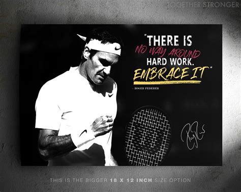 Roger Federer Inspirational quote poster print pre signed | Etsy