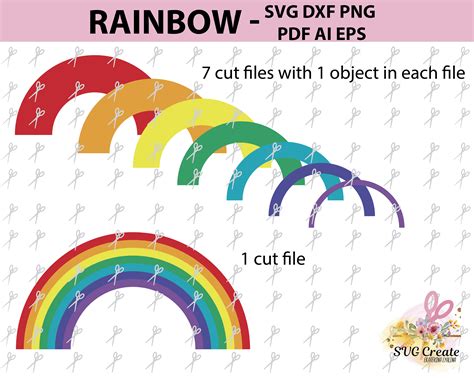 Rainbow clipart rainbow pdf rainbow svg file rainbow print | Etsy