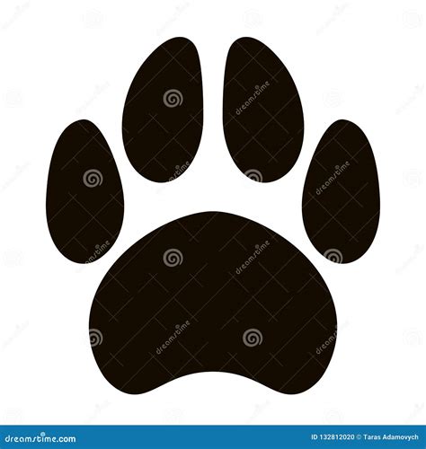 Black Silhouette Dog Footprint, Vector Stock Vector - Illustration of ...