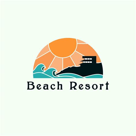 Modern beach resort logo illustration design 25458585 Vector Art at Vecteezy