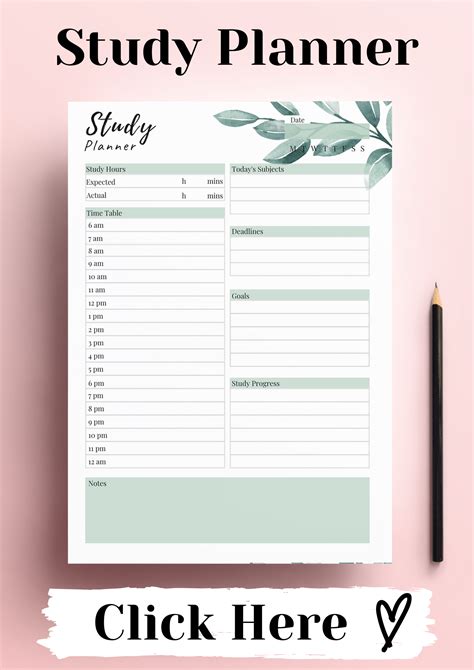 Study Planner Template