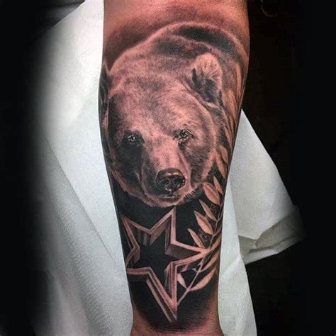 80 California Bear Tattoo Designs For Men - Grizzly Ink Ideas