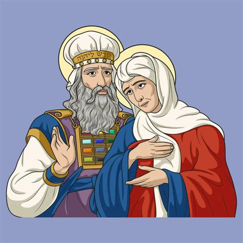 Saints Zechariah and Elizabeth Colored Vector Illustration 27685692 Vector Art at Vecteezy