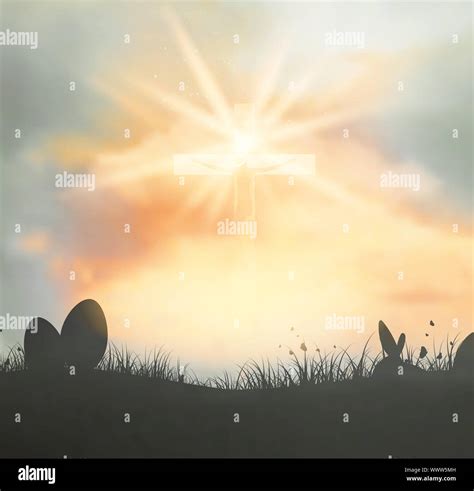 Easter Background With Jesus And Cross Stock Photo - Alamy