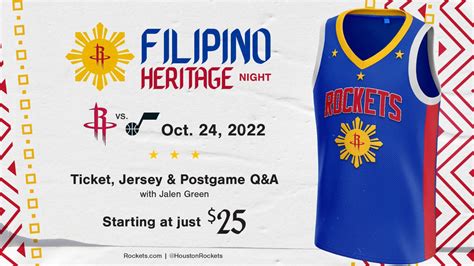 Houston Rockets 22-23 Filipino Heritage Night Jersey Unveiled