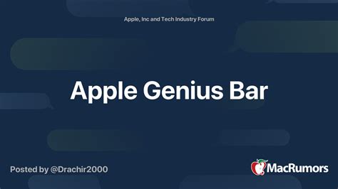 Apple Genius Bar | MacRumors Forums