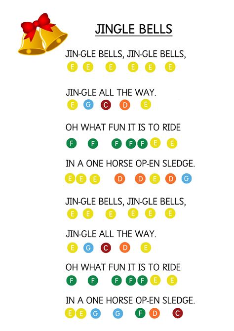 Jingle Bells - Easy Piano Music Sheet for Toddlers. How to teach young children to play music ...