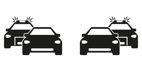 Premium Vector | Police chase. Car chase black simple icon. EPS Vector