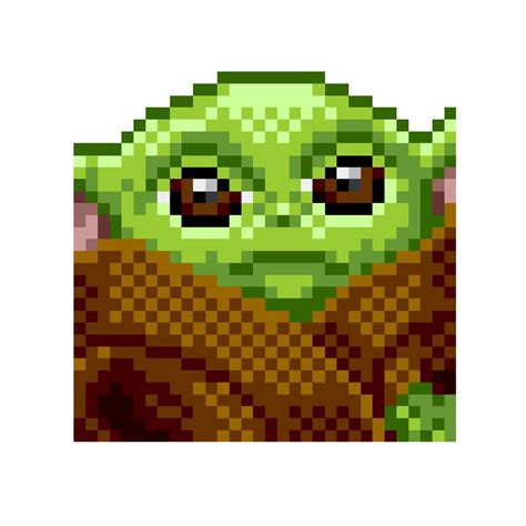 The Mandalorian Baby Yoda Grogu Pixel Art Pattern | Рисунки крестов ...