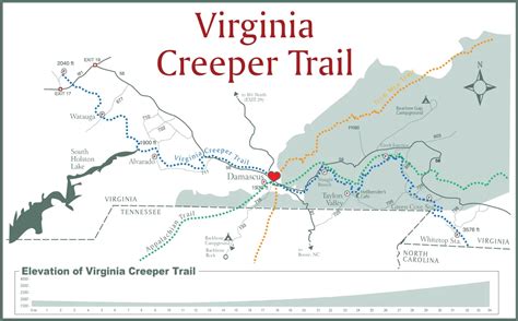 Map Of Virginia Creeper Trail - Amargo Marquita