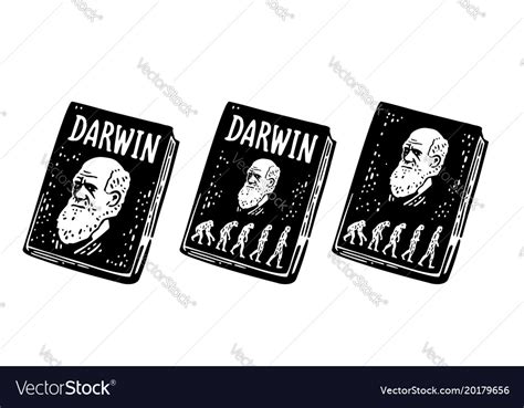 Book darwin the theory of evolution human from Vector Image