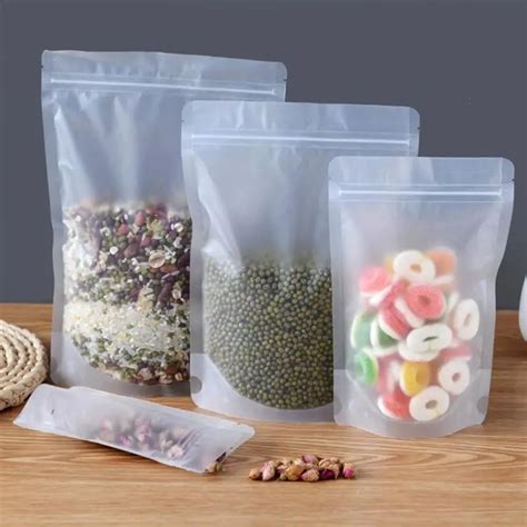 10pcs/Lot Plastic Clear Food Storage Bag Reclosable Zip Lock Package Pouches Zipper Bag Food ...