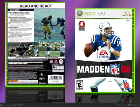 Madden NFL 08 Xbox 360 Box Art Cover by vinmarhall1