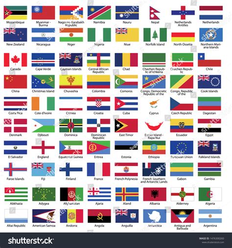 World Flags Nation Flags Flag Country Stock Vector (Royalty Free) 1476300260 | Shutterstock