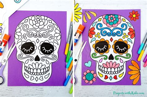 Easy Paper Sugar Skull Craft - Projects with Kids