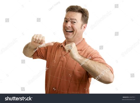 Average Guy Feeling Proud And Excited, Pointing To Himself With Both Thumbs. Isolated On White ...