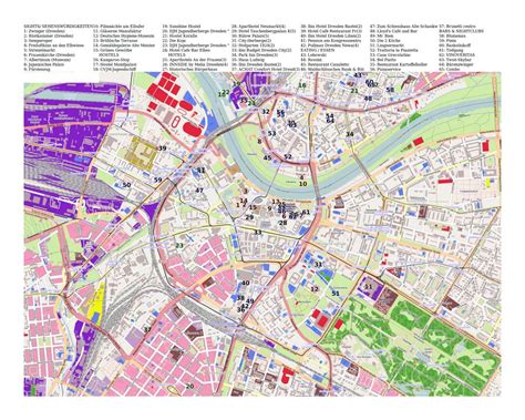 Large detailed tourist map of Dresden | Dresden | Germany | Europe ...