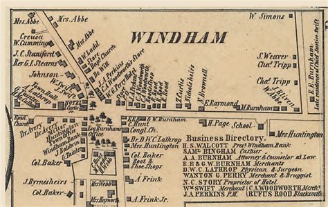 Map of Windham County, CT 1856