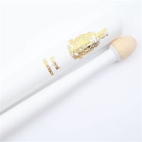 TMBS RM2, White Side Drum Sticks, with Gold RM Crest - The Marching Band Shop