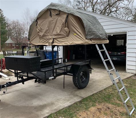 4X8 Tent Camping : DIY Camping Roof Top Tent Utility Trailer Rack | Camping ... - An old, worn ...