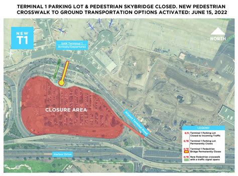 San Diego Airport Terminal 1 Pedestrian Bridge and Parking Lot Closure ...