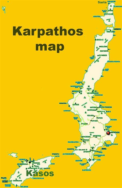 Map of Krpathos island Greece