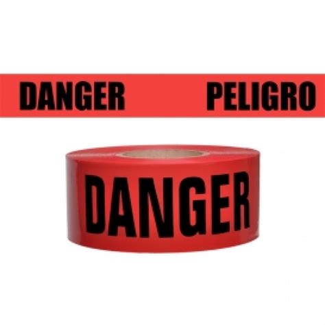 TAPED1000 - 3" X 1000 FT RED DANGER TAPE - BARRICADE TAPE - BUILDING SUPPLIES - Amarillo Bolt