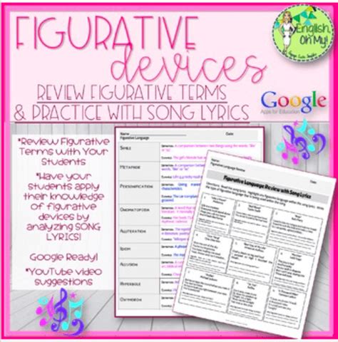 Figurative Devices Worksheets Language and Songs - English, Oh My ...