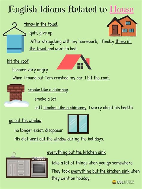 Common Idioms about the House and Home in English - ESLBuzz Learning English | English idioms ...