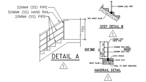 Stair Railing Details Cad | Railing Design Construct