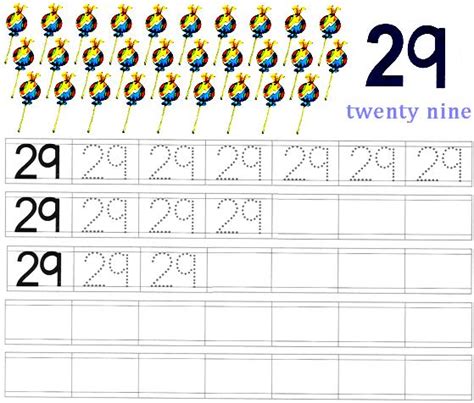 Worksheet on Number 29 | Preschool Number Worksheets | Number 29