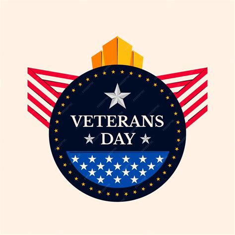 Free Vector | Flat veterans day logo template