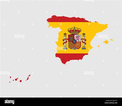 Spain Flag Map. Map of the Kingdom of Spain with the Spanish country banner. Vector Illustration ...