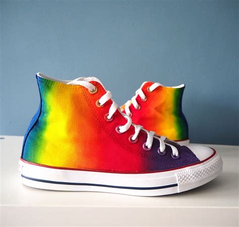 Custom Hand Painted Rainbow Shoes Rainbow Converse Pride - Etsy