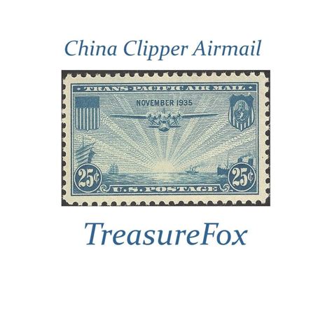 FIVE 25c China Clipper Airmail Stamp | Scott C20 .. Pack of 5 Vintage Unused postage stamps ...