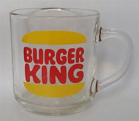 VINTAGE BURGER KING Luminarc Clear Glass Coffee Mug $15.00 - PicClick
