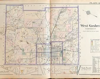 East Goshen Township Map Original 1912 Pennsylvania Main Line | Etsy