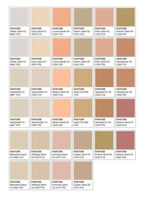 Sand in 2021 | Pantone color chart, Pantone colour palettes, Color palette design