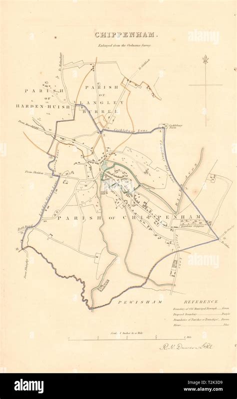 CHIPPENHAM borough/town plan. BOUNDARY REVIEW. Wiltshire. DAWSON 1837 ...