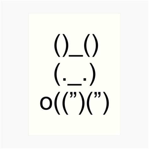 "Cute Ascii Bunny Art in black" Art Print for Sale by FoggyBreeze ...