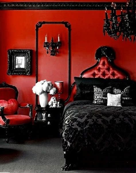 53 stunning gothic bedroom design and decor ideas 3 | Red bedroom walls ...