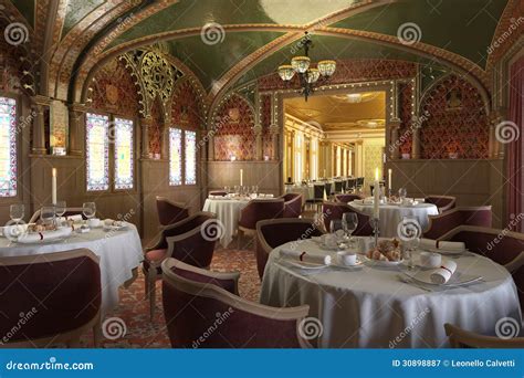 Old Antique Restaurant Interior, with Decorations. Stock Image - Image ...