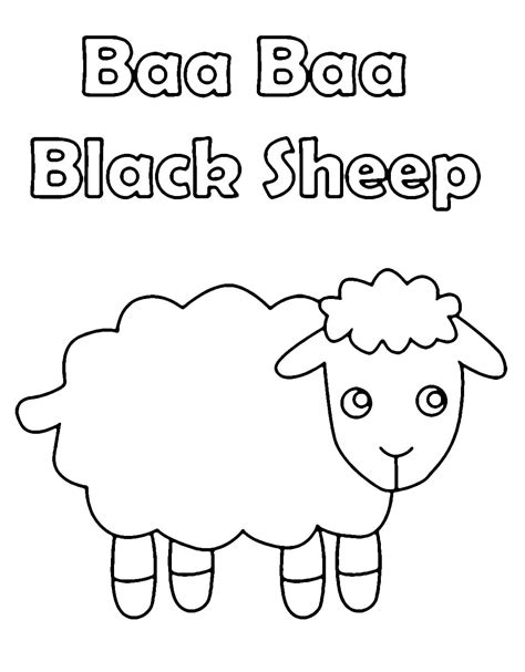 Baa Baa Black Sheep coloring pages - ColoringLib