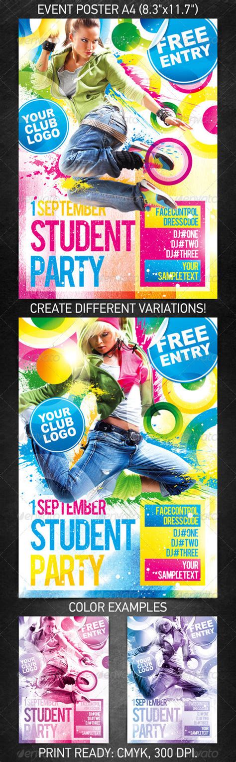 Student Party Poster, PSD Template by 4ustudio on DeviantArt