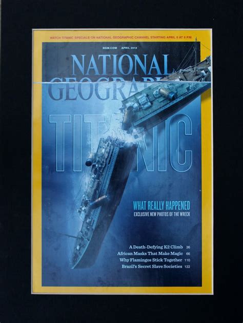 Titanic National Geographic Cover with mat/ iceberg | Etsy